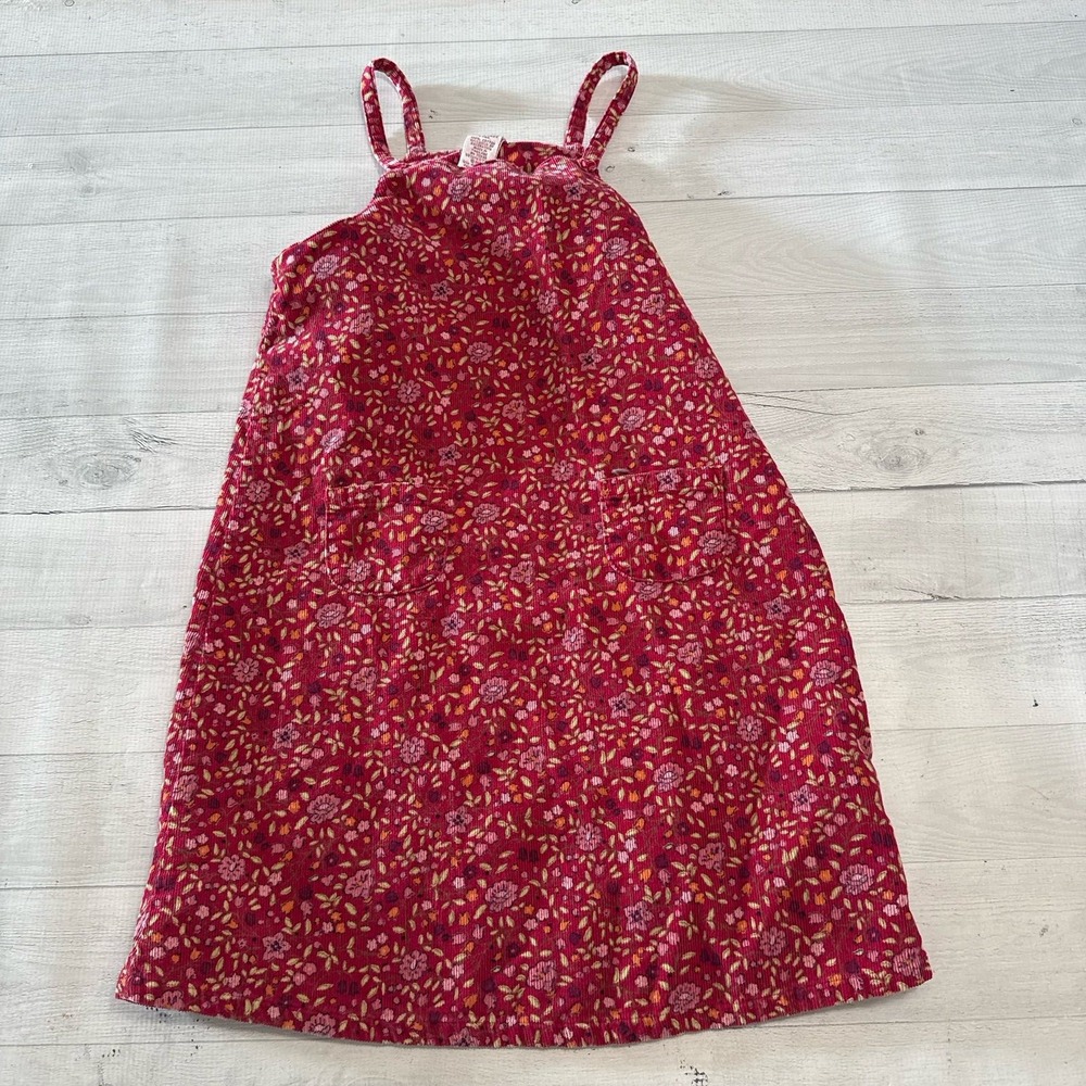 Vintage Gymboree girls red pink floral dress XXL 7 years